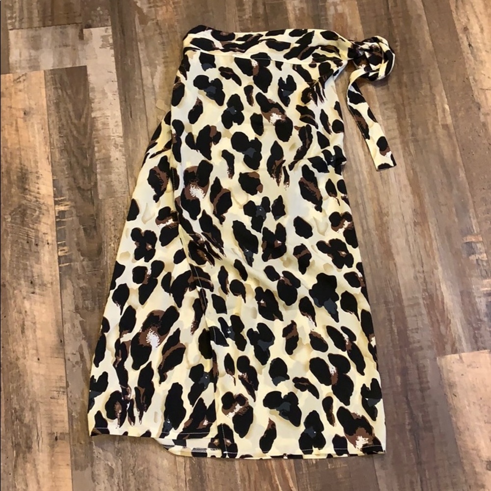 Leopard print wrap skirt